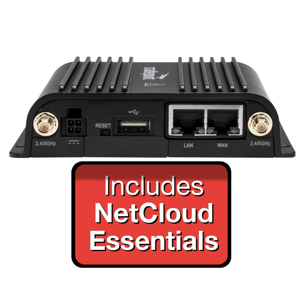 Cradlepoint IBR900 Router with WiFi (600Mbps modem) with 1 Year NetCloud Essentials & 24x7 Support