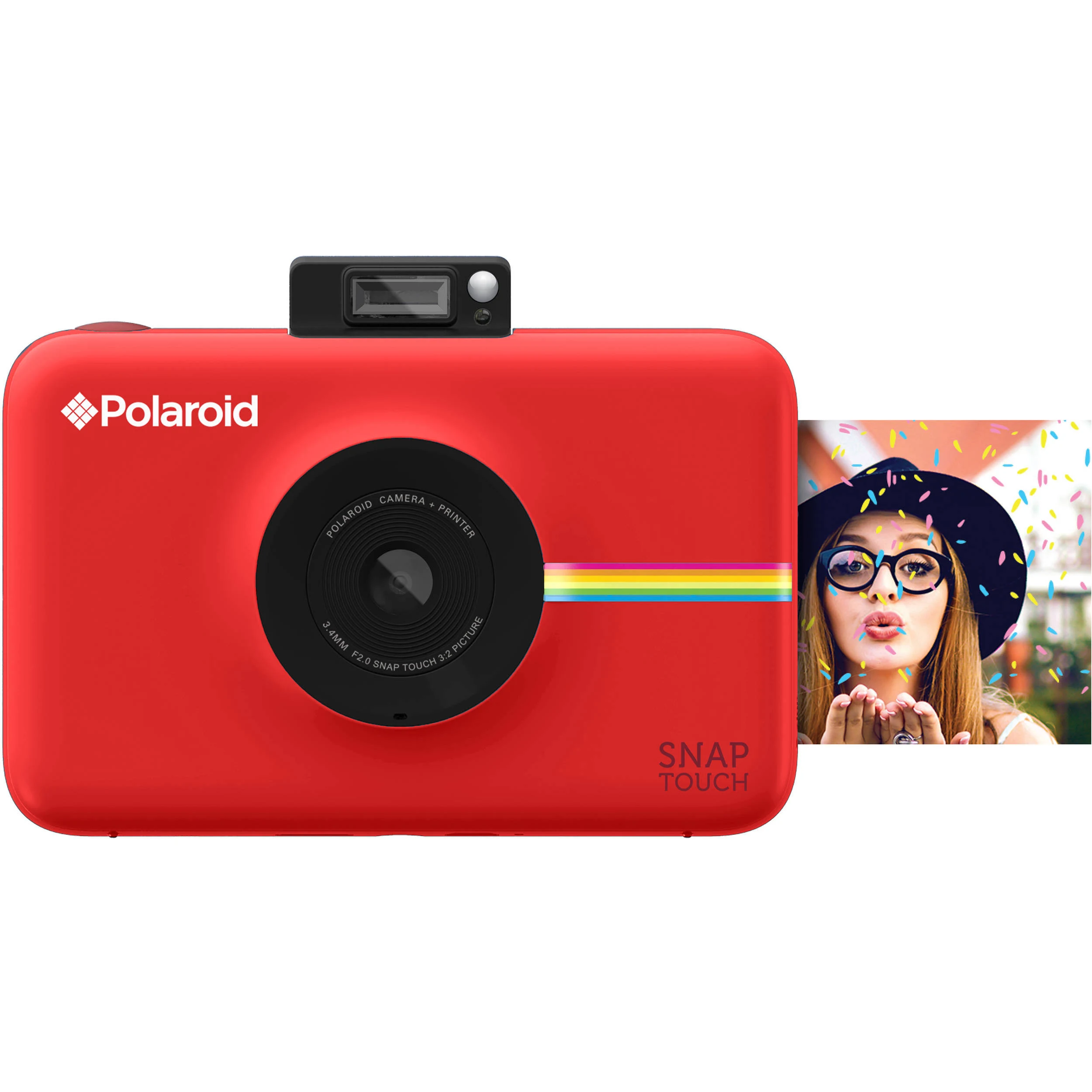 Polaroid Zink Zero 잉크 인쇄 기술이 적용된 LCD 디스플레이 (빨간색)가있는 스냅 터치 인스턴트 인쇄 디지털 카메라