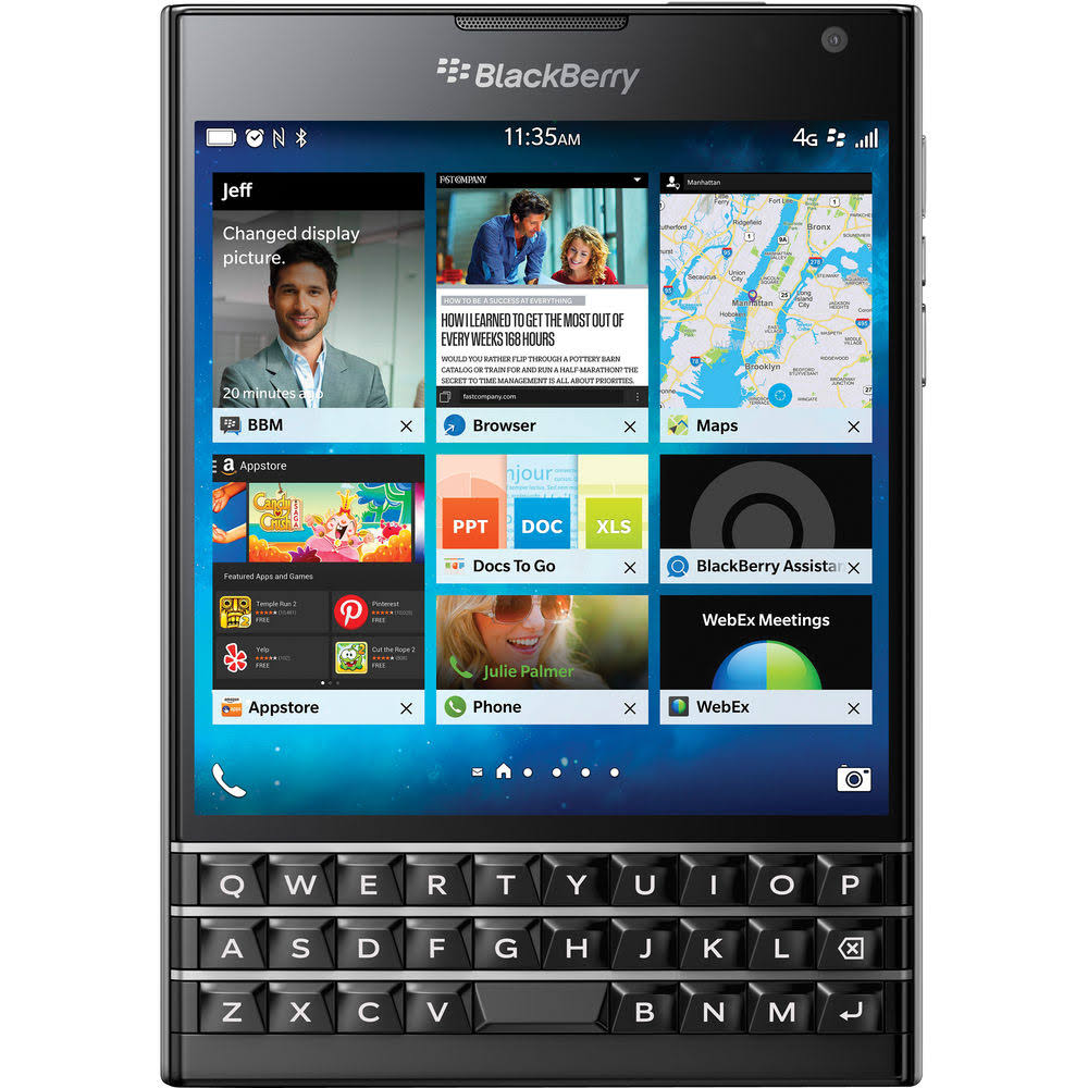 BlackBerry Passport 32GB 공장 잠금 해제 (SQW100-1) GSM 4G LTE 스마트 폰-블랙