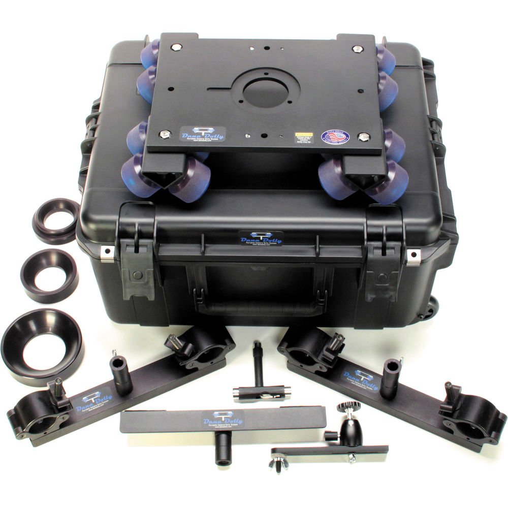 Dana Dolly Universal Rental Kit, Includes 2x Universal Track Ends, Center Support, 75mm, 100mm, 150 Bowl Adapter, 3