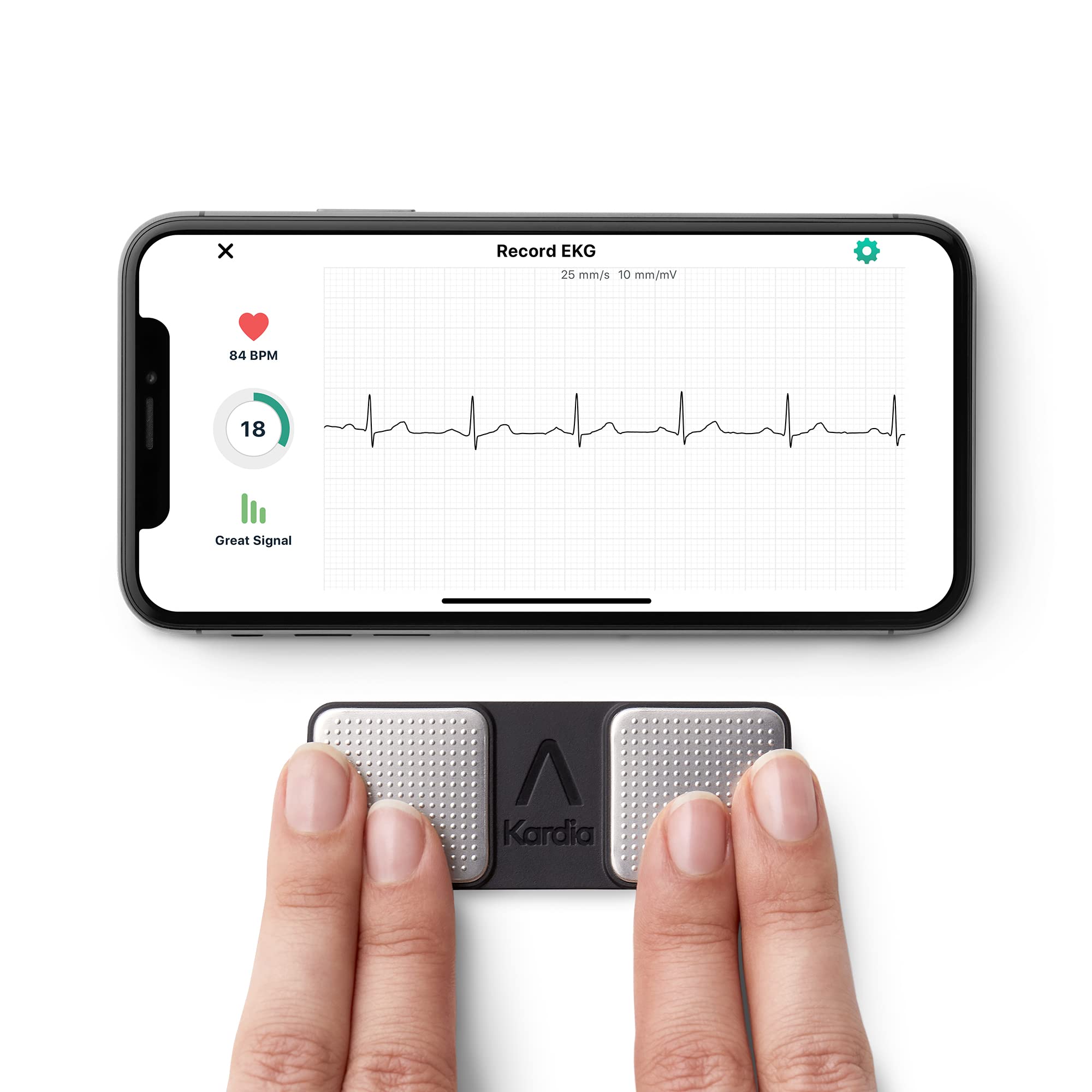  Alivecor KardiaMobile 1-리드 개인용 EKG 모니터 집에서 EKG를 기록하여 심방세동 및 불규칙 부정맥을 감지 30초 만에 즉각적인 결과 사용하기 쉬움 대부분의...