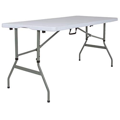 Flash Furniture 흰색과 회색 B의 화강암 상판 접이식 테이블