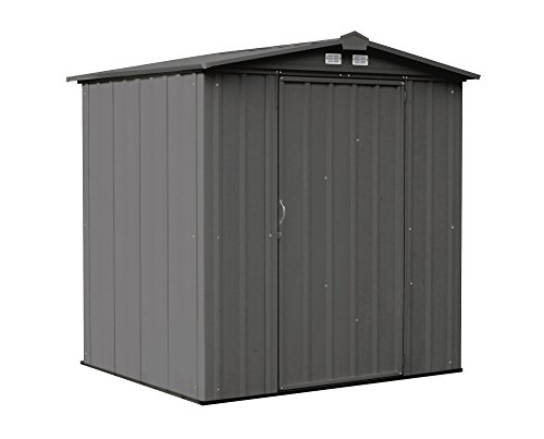 Arrow 6 'x 5'EZEE Shed Charcoal Low Gable Steel Storage Shed with Peak Style Roof