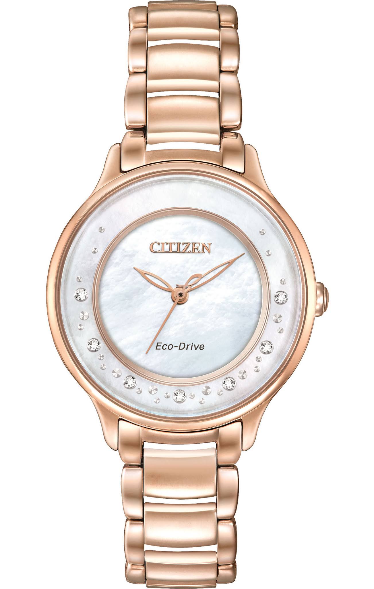 Citizen Watch Company 씨티즌 에코 드라이브 여성용 EM0382-86D 서클 오브 타임 로즈 골드 시계