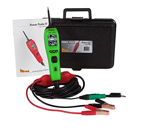 Power Probe IV w/Case & Acc - Green (PP405AS) [자동차 진단 테스트 도구 디지털 전압계 ACDC 전류 저항 회로 및 연료 인젝터 테스터]