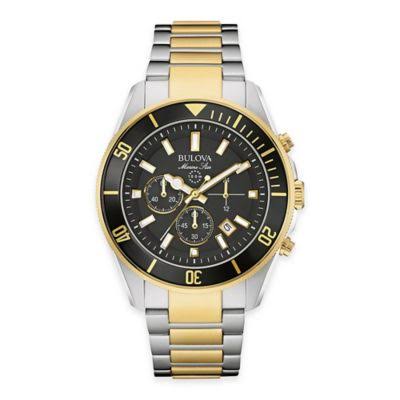 Bulova 98B249 마린 스타 투톤 스테인리스 스틸 크로노 그래프 아날로그 시계