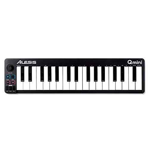 Alesis Qmini - Velocity Sensitive Synth Action 키 및 음악 제작 소프트웨어가 포함된 휴대용 32키 USB MIDI 키보드 컨트롤러