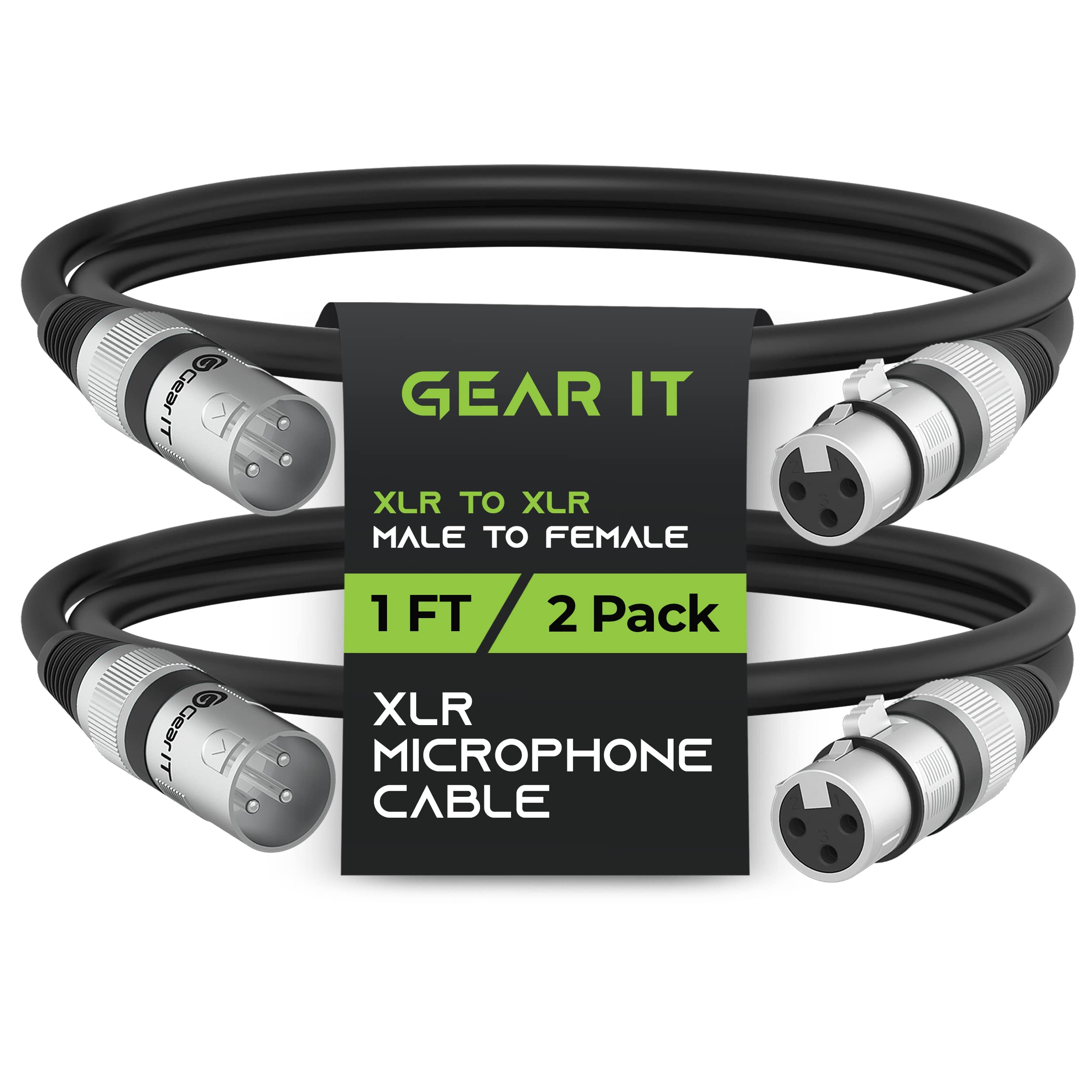 GearIT XLR 케이블 패치 코드 블랙