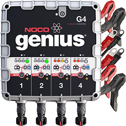 NOCO Genius G4 6V/12V 4.4 암페어 4뱅크 배터리 충전기 및 유지장치