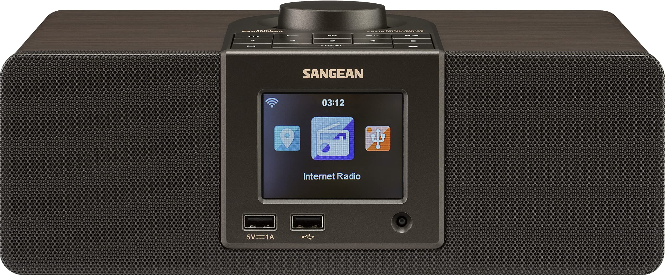 Sangean WFR-32 7와트 스테레오 우드 캐비넷 Wi-Fi 인터넷 라디오 미디어 센터 블루투...