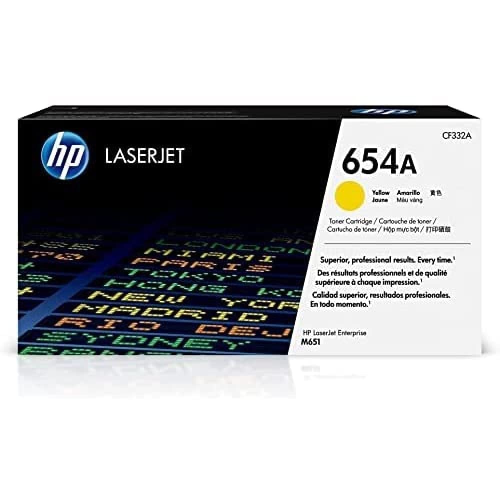 HP 정품 654A 노란색 토너 카트리지 | Color LaserJet Enterprise M651...