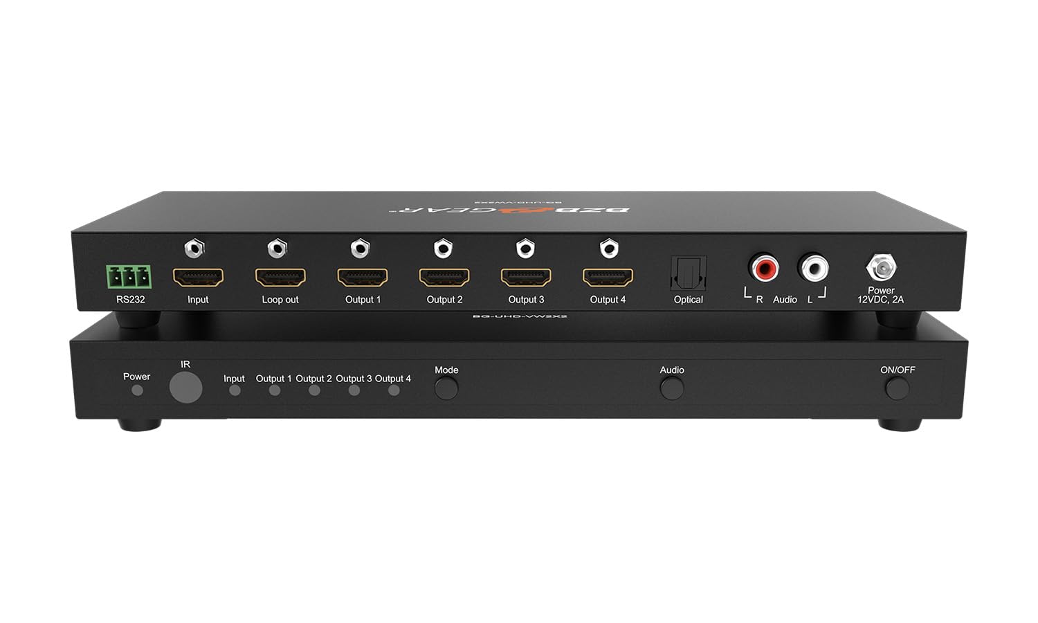 BZB GEAR BZBGEAR 2x2 4K UHD HDMI Video Wall Controller with Audio De-embedding - BG-UHD-VW2X2