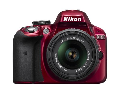 Nikon D3300 1533 24.2 MP CMOS 디지털 SLR with Auto Focus-S DX NIKKOR 18-55mm f / 3.5-5.6G VR II 줌 렌즈-레드