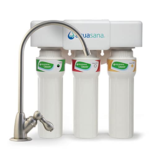 Aquasana 3단계 최대 유량 클라륨 언더 싱크 정수 필터 시스템 - 주방 카운터 클라륨 여과 ...