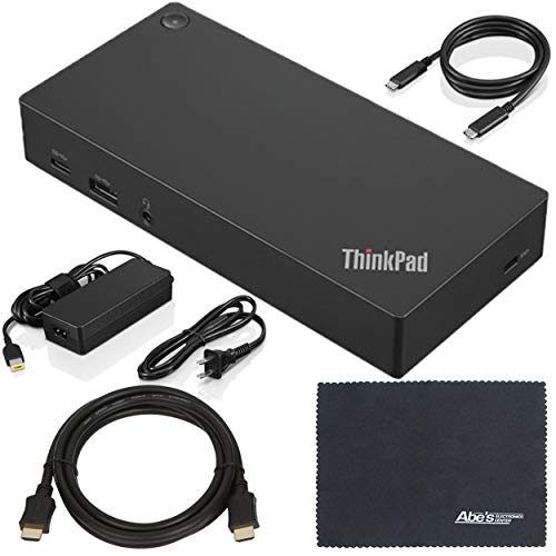 AOM Lenovo ThinkPad (40AS0090US) USB Type-C 도크 2세대 + ZoomSpeed HDMI 케이블(이더넷 포함) + 스타터 번들
