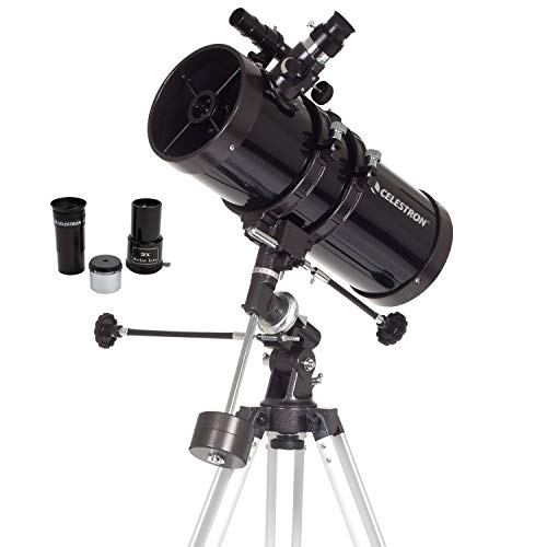 Celestron -PowerSeeker 127EQ 망원경-초보자를위한 수동 독일 적도 망원경-소형 및 휴대용-보너스 천문학 소프트웨어 패키지-127mm 조리개