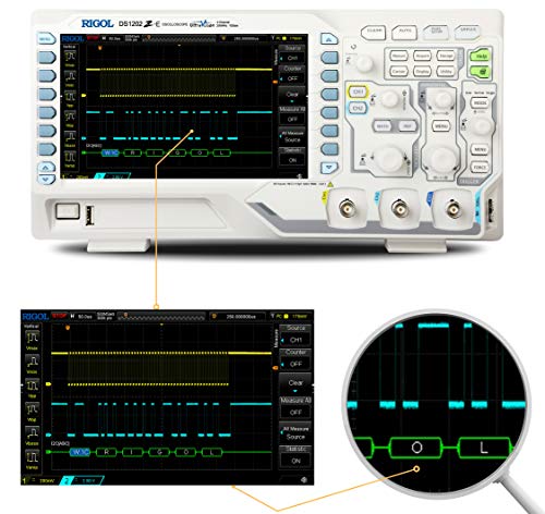 Rigol DS1202Z-E 200 메가헤르츠 2채널 디지털 오실로스코프 디지털 파형 멀티미터 기본 실시간 시각화 및 분석(7인치 디스플레이 포함)