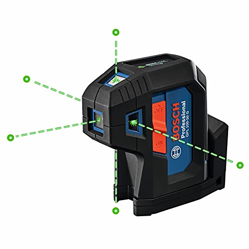 Bosch GPL100-50G 125ft 녹색 5점 셀프 레벨링 레이저(VisiMax 기술 및 통합 360 다목적 마운트 포함)