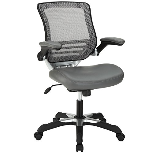 Modway Edge Mesh Back and White 비닐 Seat Office Chair wi...