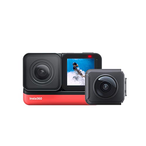 Insta360 ONE R 스포츠 비디오 어댑티브 액션 카메라 (트윈 에디션) 4K 광각 렌즈 번들 5.7K 듀얼 렌즈 안정화 IPX8 방수 음성 제어