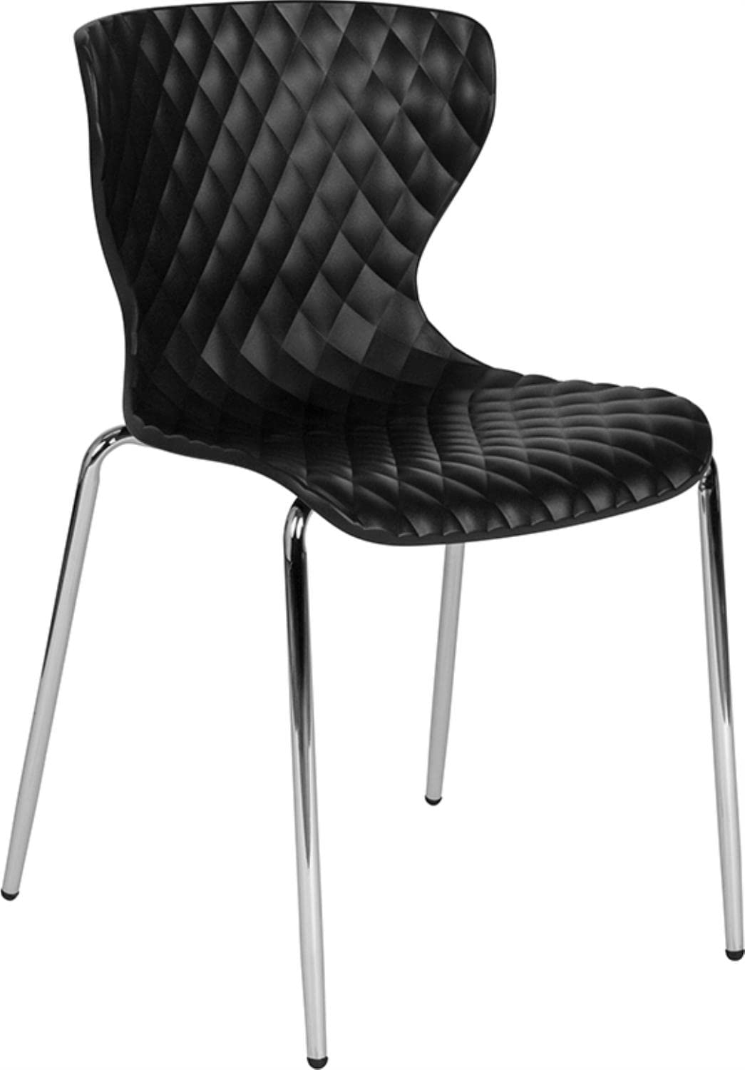 Flash Furniture 4팩 Lowell 현대 디자인 흰색 플라스틱 스택 의자