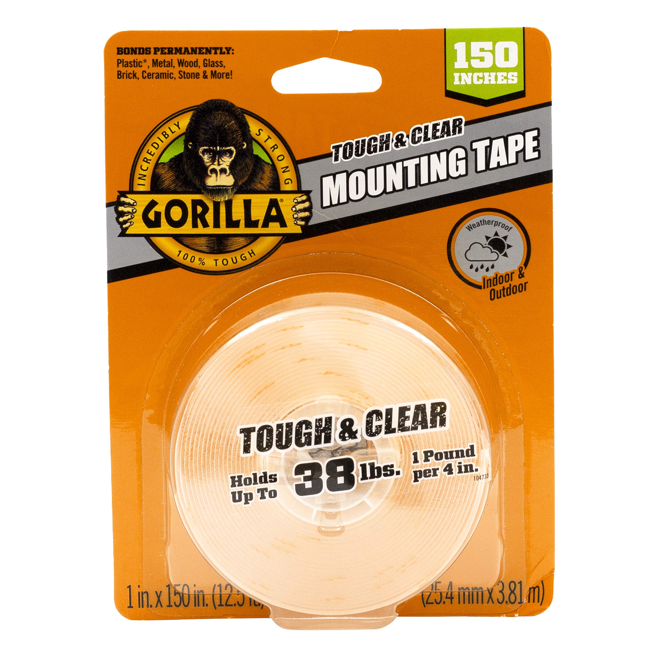 Gorilla 터프하고 투명한 양면 XL 마운팅 테이프...