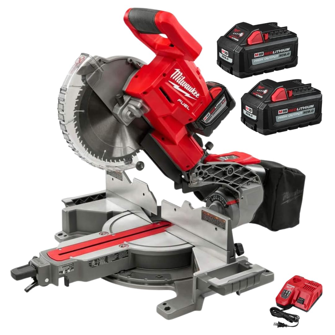 Milwaukee M18 18-Volt FUEL Lithium-Ion Cordless Brushless 10 in. Dual Bevel Sliding Compound Miter Saw Kit