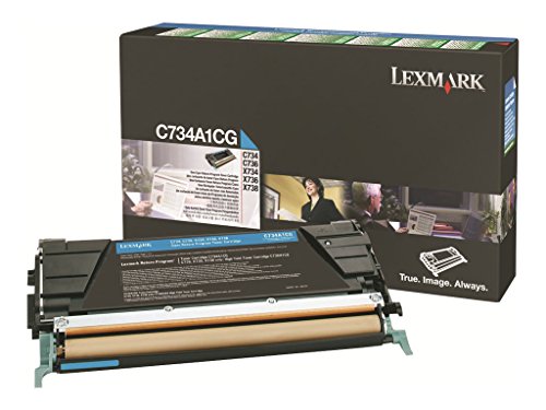 Lexmark C734A1CG 시안 반환 프로그램 토너 카트리지...