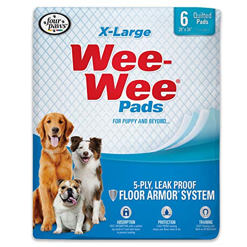 Four Paws Febreze Freshness 개용 소변 패드를 사용한 Wee-Wee 냄새 제어 - 배변 훈련용 개 및 강아지 패드