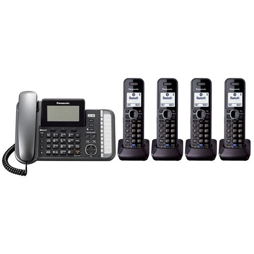 Panasonic KX-TG9582B + 2 KX-TGA950B 유선/무선 복합 전화기 2-Line DECT 6.0 시스템