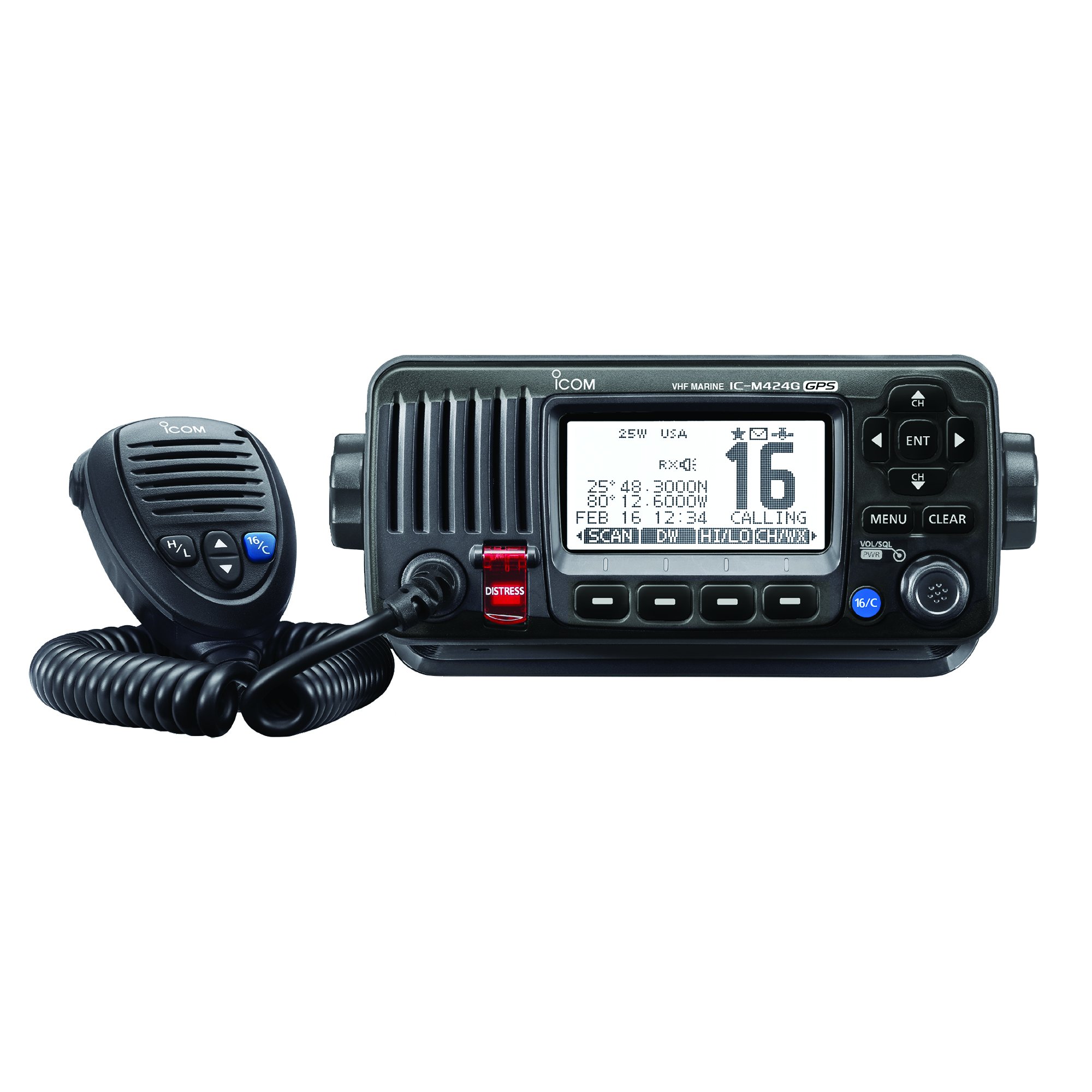 ICOM M424G 21 내부 GPS가 장착된 고정형 VHF 라디오...