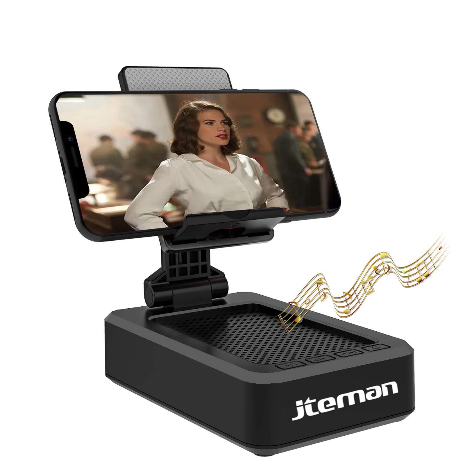  JTEMAN iPhone/ipad/Samsung Galaxy와 호환되는 책상용 Bluetooth 스피커가 있는 가정 및 야외 활동에 완벽한 무선 Bluetooth 스피커 및 미끄럼 방지 베이스 HD 서라운드...