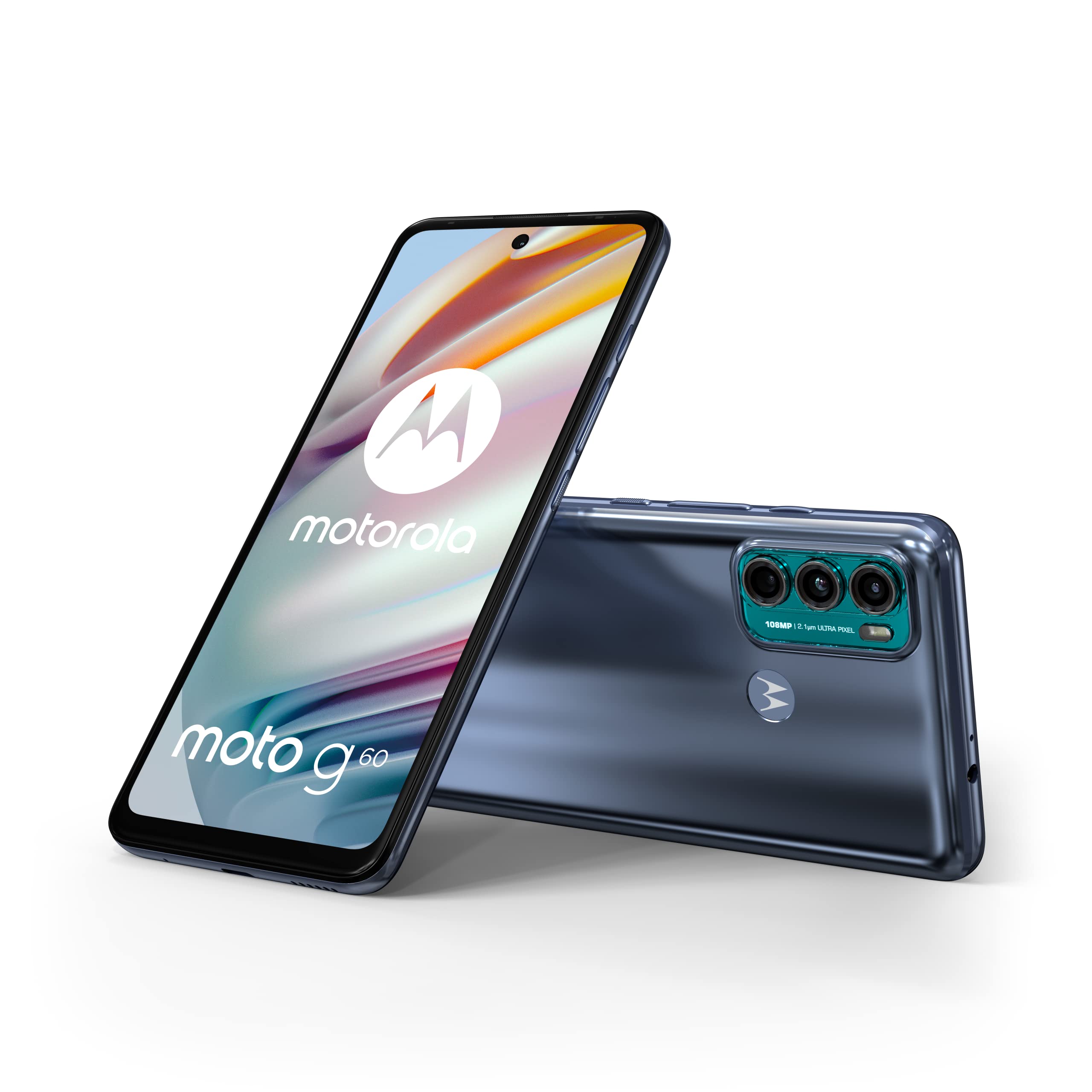 Motorola Moto G60 듀얼 SIM 128GB ROM + 6GB RAM(GSM 전용 | CDMA 없음) 공장 잠금 해제 4G/LTE 스마트폰(다이내믹 그레이) - 국제 버전