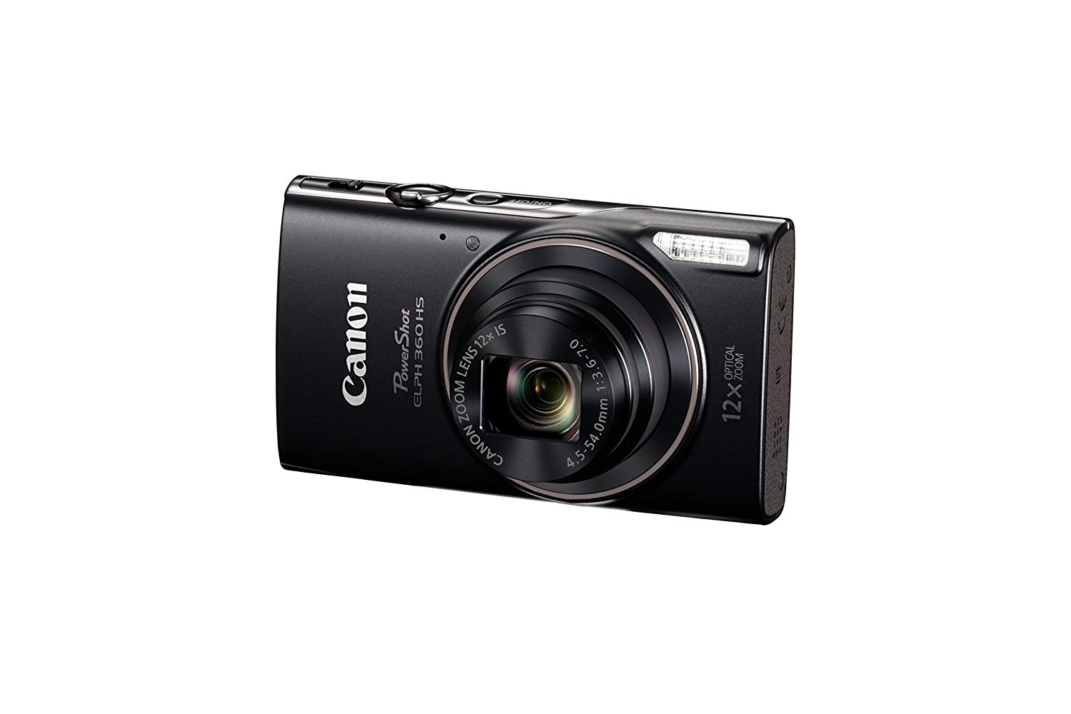 Canon PowerShot ELPH 360 디지털 카메라 (12 배 광학 줌 및 이미지 안정화 기능 포함)-Wi-Fi 및 NFC 지원 (검정색)