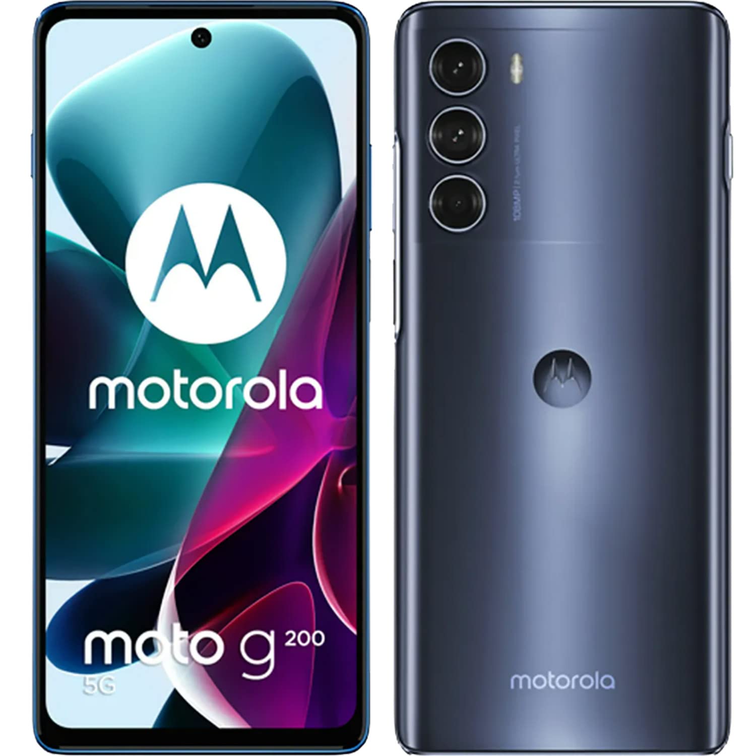 Motorola Moto G200 듀얼 SIM 128GB ROM + 8GB RAM(GSM 전용 | CDMA 없음) 공장 잠금 해제 5G 스마트폰(스텔라 블루) - 국제 버전