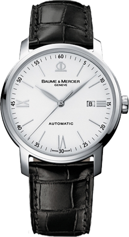 Baume & Mercier 남성용 8592 Classima 자동 가죽 스트랩 시계