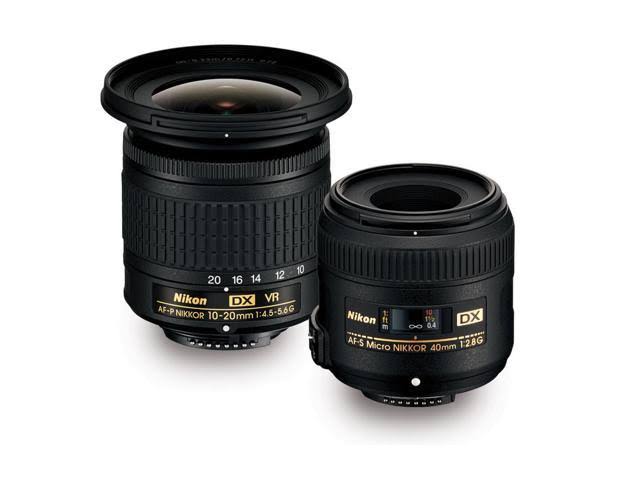 Nikon 10-20mm f / 4.5-5.6G VR 및 40mm f / 2.8G가 포함 된 풍경 및 매크로 두 렌즈 키트