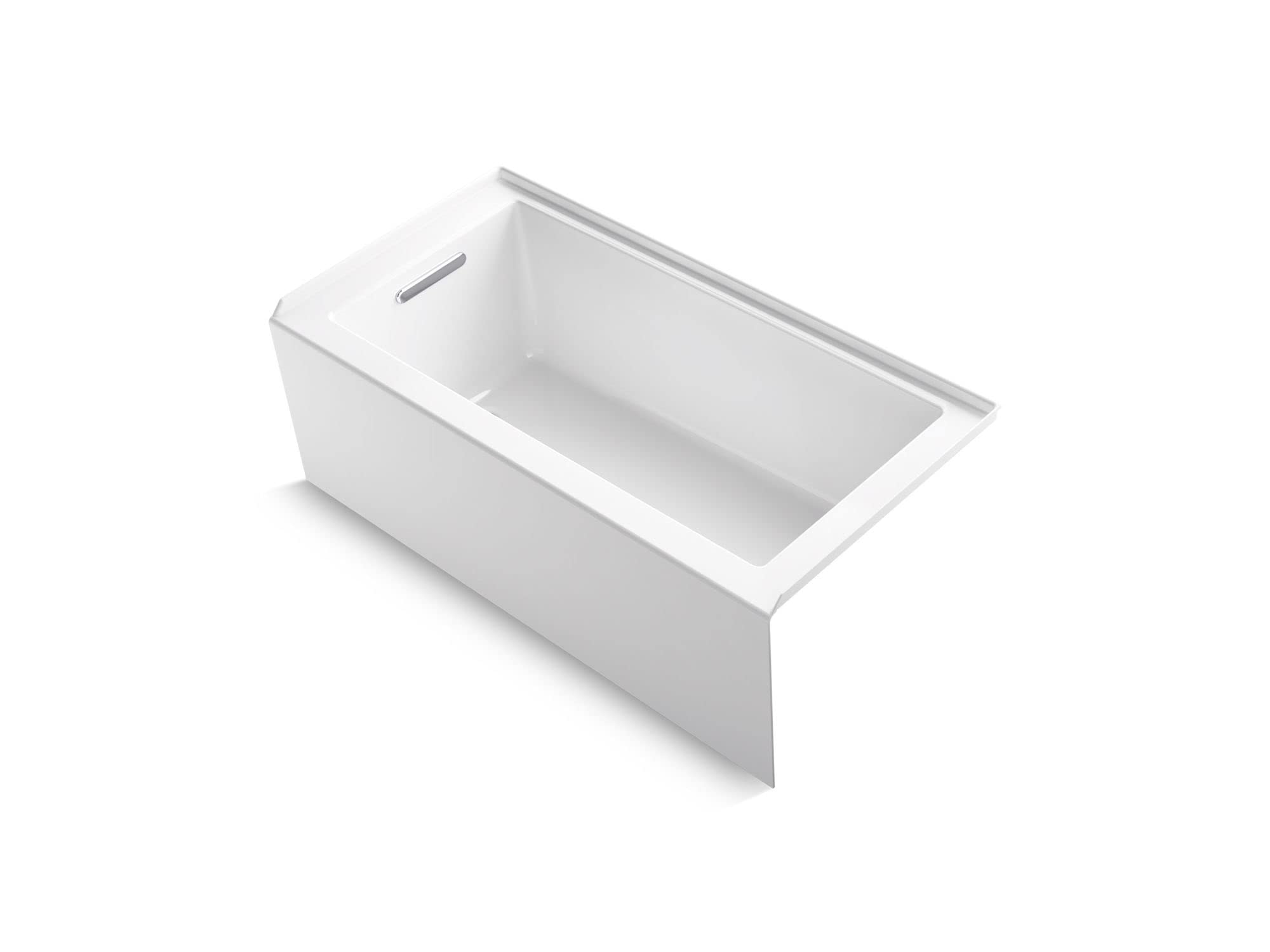 KOHLER K-20201-LA Underscore Rectangle 60-Inch x 30-Inch Alcove Bath with Integral apron, integral flange and left hand drain, White