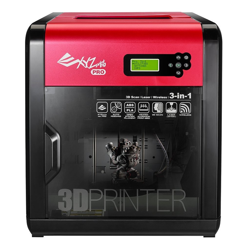 XYZprinting, Inc. [열린 필라멘트] XYZprinting da Vinci 1.0 Pro. 3 in 1 무선 -7.8 ''x 7.8 ''x 7.5 ''(3D 프린터 / 3D 스캐너 / 레이저 조각기)