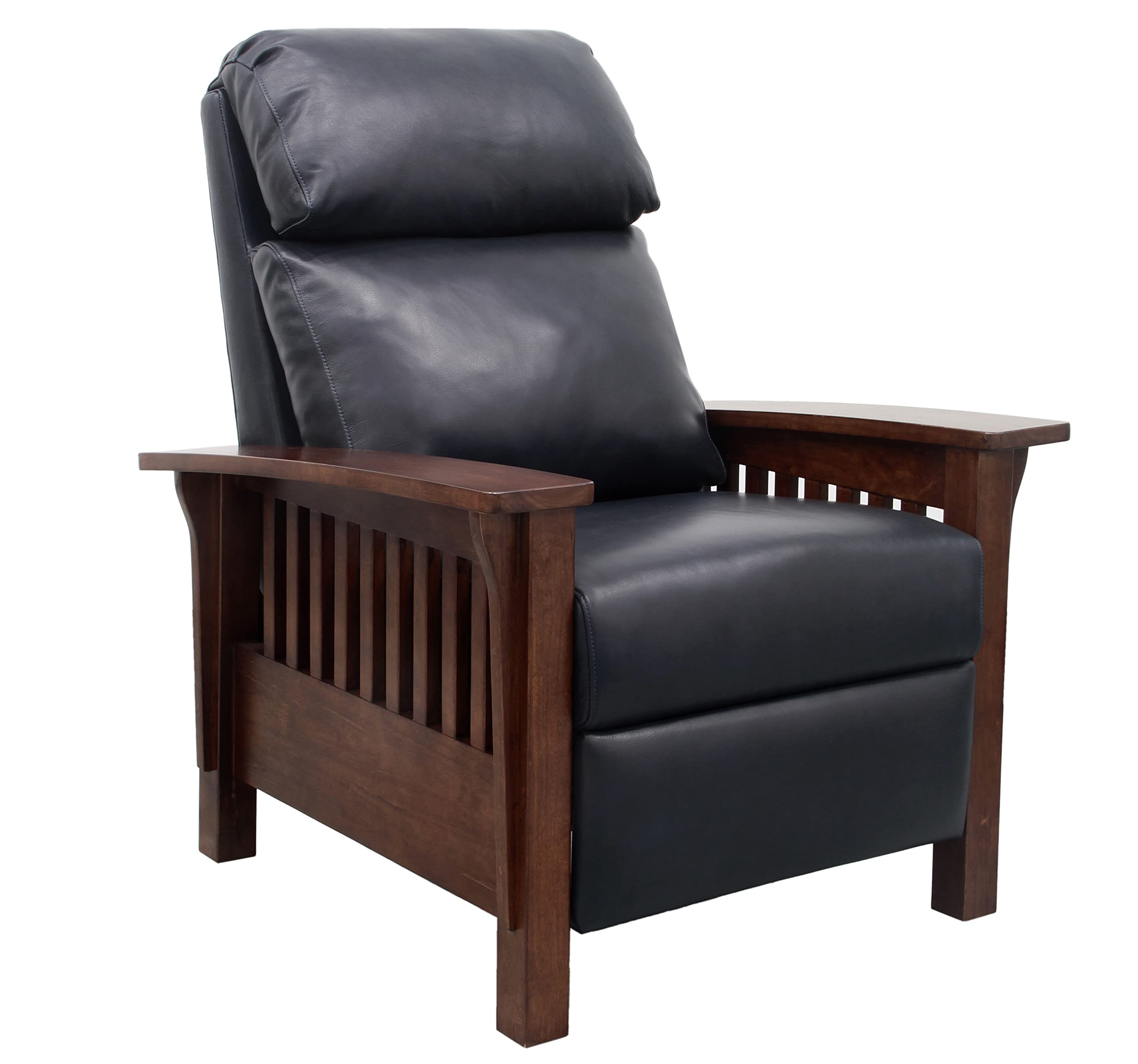 Barcalounger Mission Manual Push Back Leather Recliner Chair