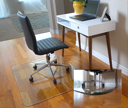 Clearly Innovative 1/4?에 의해 독점적으로 경사진 가장자리가 있는 유리 의자 매트? 가장자리를 쉽게 구를 수 있는 두꺼운 투명 강화 유리 | 집이나 사무실...