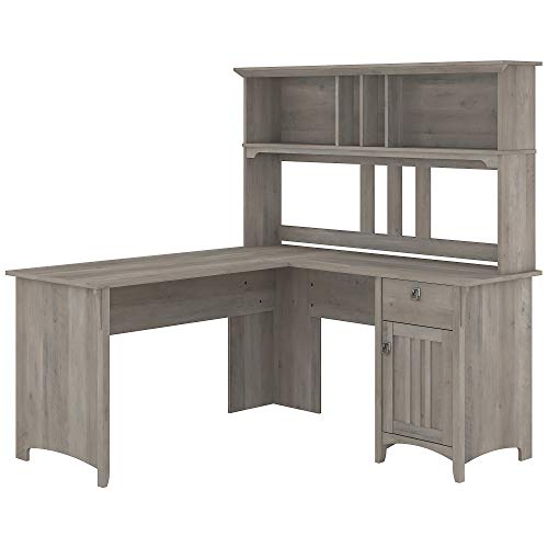 Bush Furniture 허치가 있는 Salinas L 모양의 책상