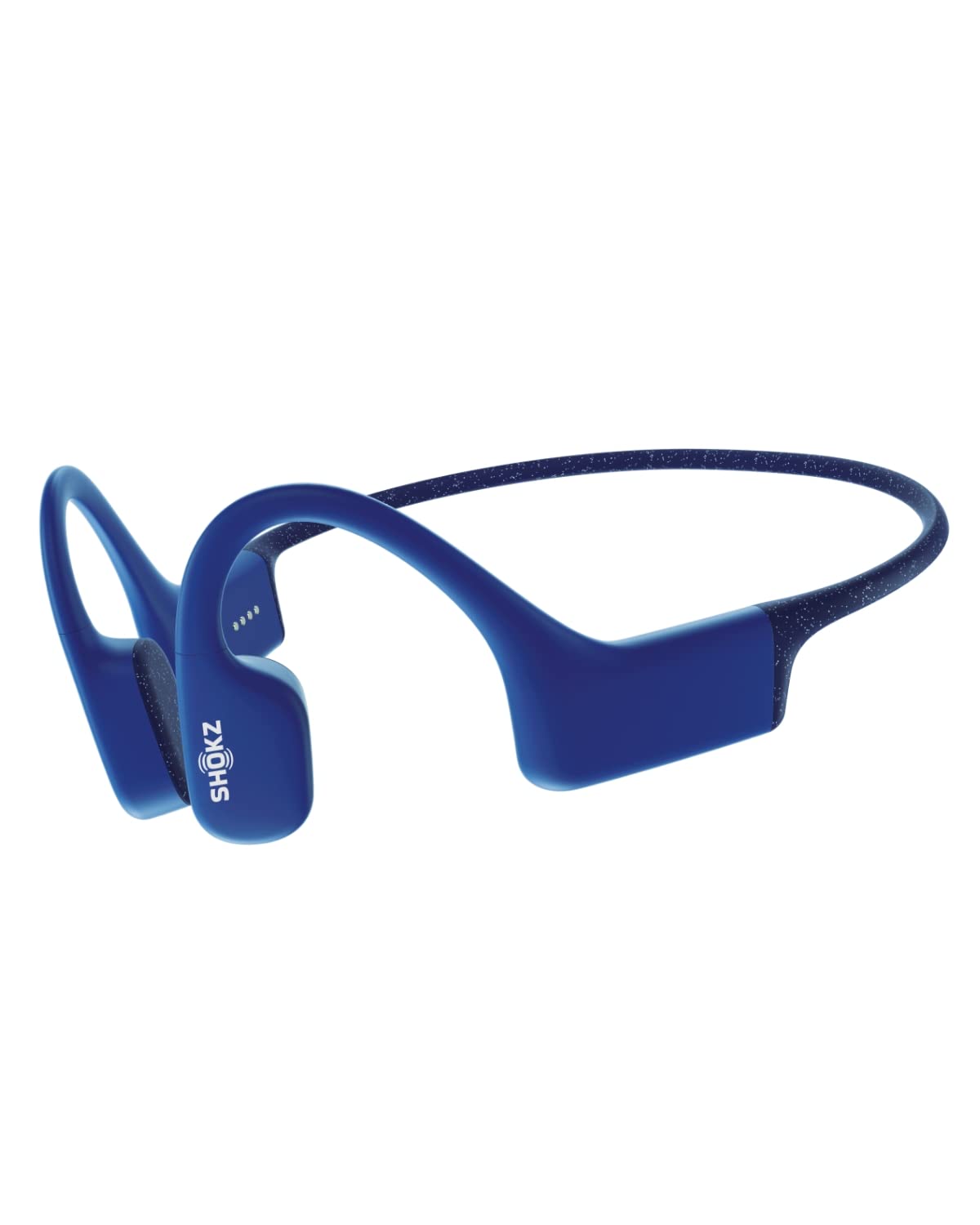 SHOKZ OpenSwim - 수영용 골전도 MP3 방수 헤드폰 - 노즈 클립과 귀마개가 있는 개방형 무선 헤드폰(파란색)