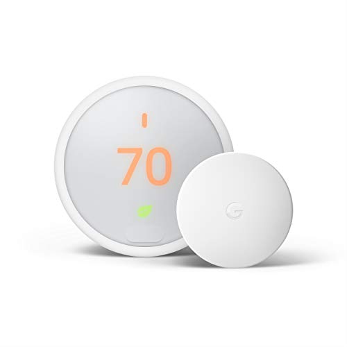 Google Nest 온도 조절기 E - 스마트 온도 조절기 + Nest 온도 센서 번들 - 흰색