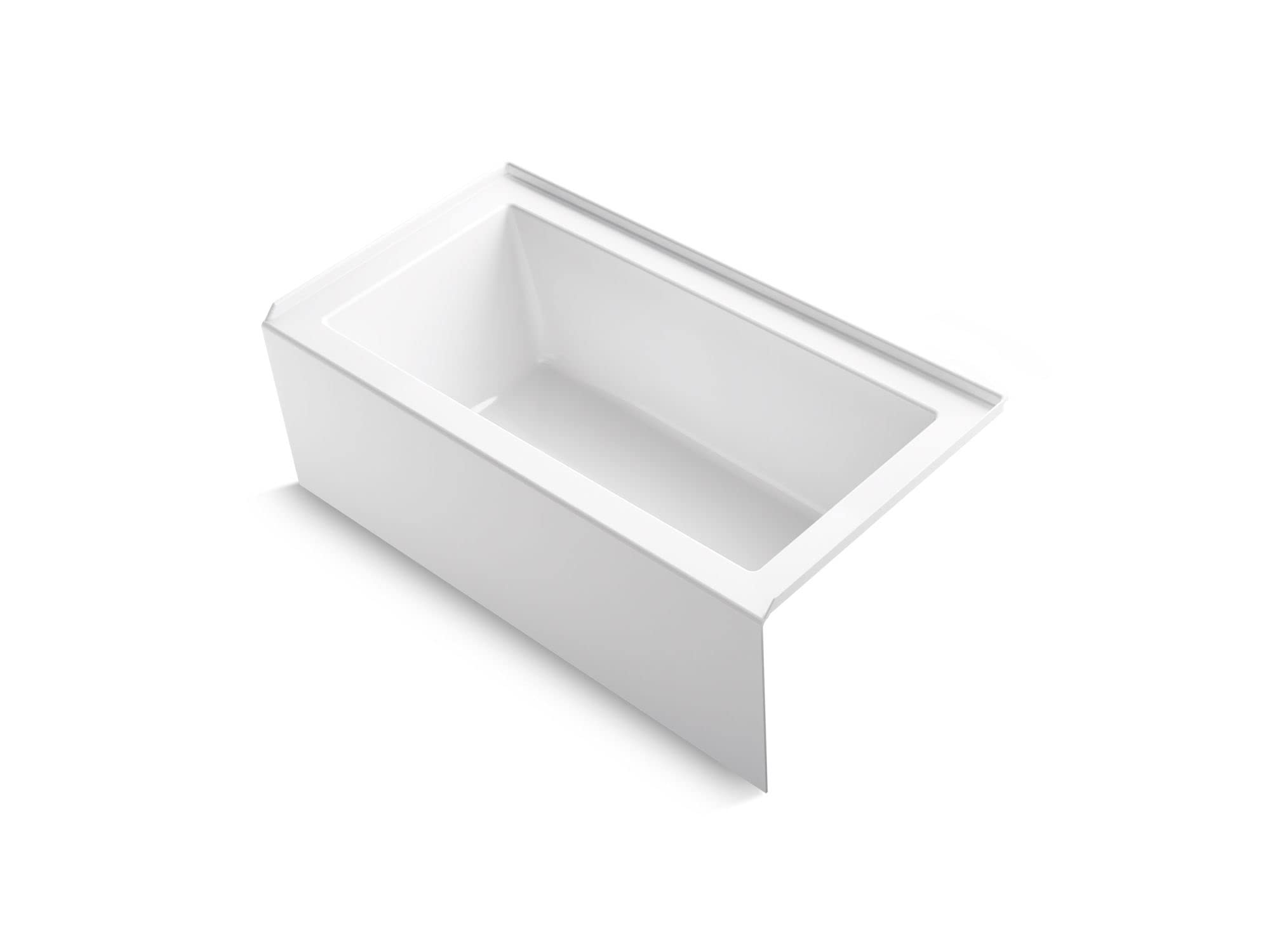 KOHLER K-20202-RA Underscore Rectangle 60-Inch x 32-Inch Alcove Bath with Integral apron, integral flange and right hand drain, White