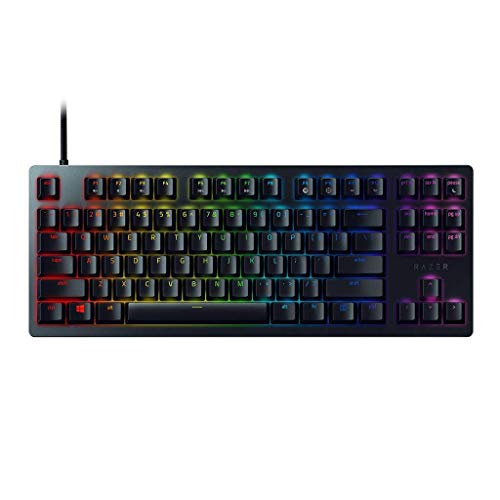  Razer Huntsman Tournament Edition TKL 텐키리스 게이밍 키보드: 역대 가장 빠른 키보드 스위치 - 선형 광 스위치 - Chroma RGB 조명 - PBT 키캡 - 온보드 메모리 - 클래식...