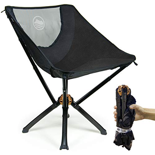  CLIQ 휴대용 의자 캠핑 의자 - 작은 접을 수 있는 휴대용 의자로 야외 어디에서나 사용할 수 있습니다. 5초만에 설치하는 성인용 컴팩트 접이식 의자 |...