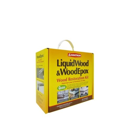 Abatron 목재 복원 4쿼트 키트에는 LiquidWood Epoxy Wood Hardener/Consolidant 2쿼트와 WoodEpox 에폭시 목재 필러 2쿼트가 포함되어 있습니다.