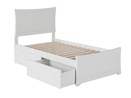 Atlantic Furniture AR9036111 일치하는 발판과 2개의 도시형 침대 서랍이 있는 메트로 플랫폼 침대