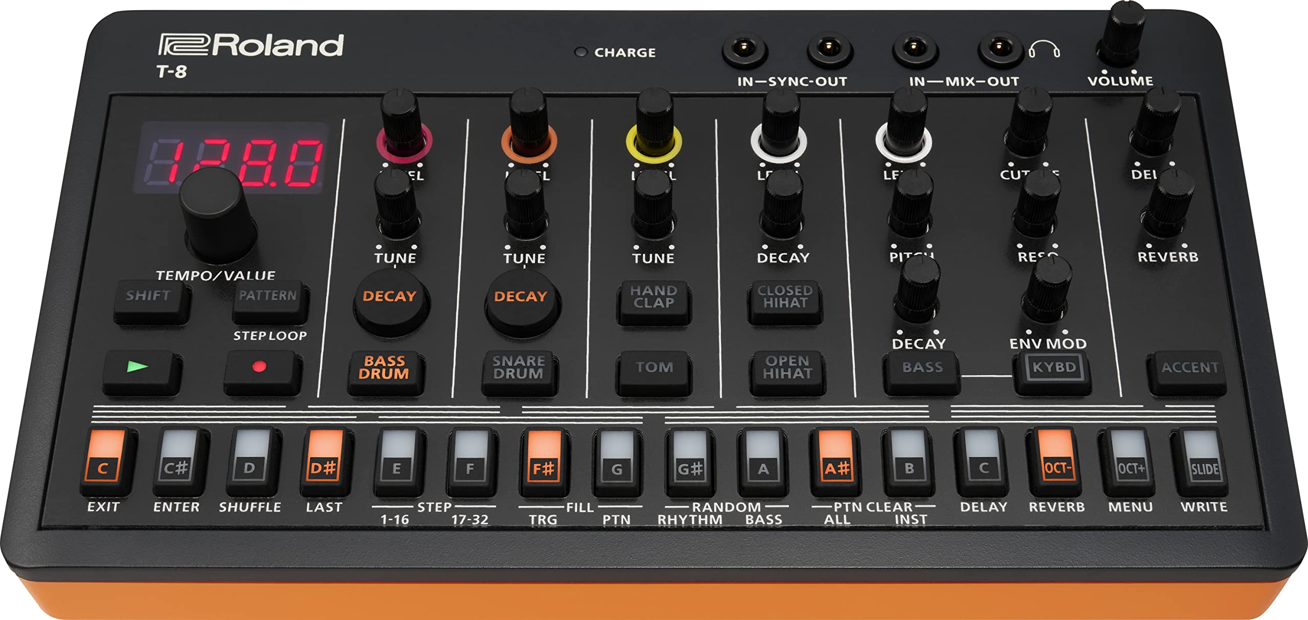 Roland  AIRA Compact T-8 Beat 울트라 포터블 베이스 머신 사운드 | TR-REC 드럼 시퀀서 | 6개의 리듬 트랙 | 내장 효과 | USB 및 MIDI 연결